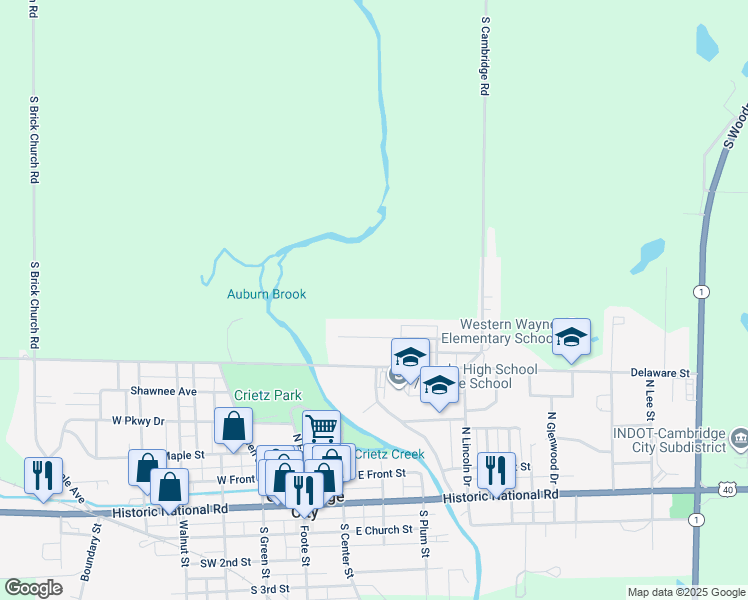 map of restaurants, bars, coffee shops, grocery stores, and more near in Cambridge City