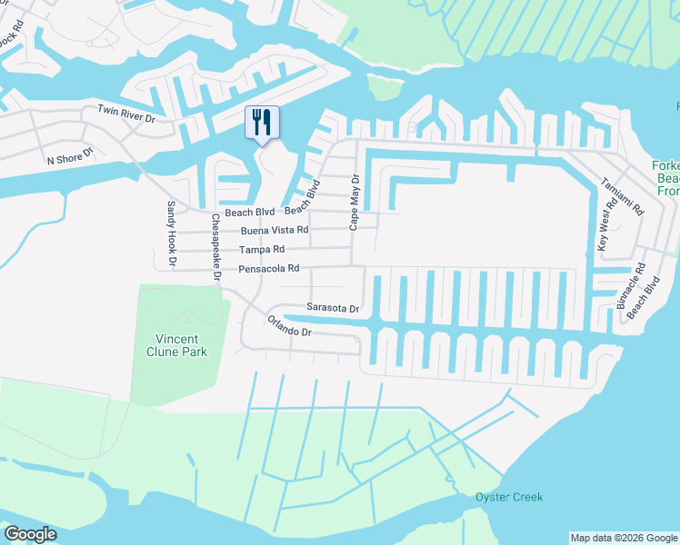 map of restaurants, bars, coffee shops, grocery stores, and more near 1006 East Panama Court in Lacey Township