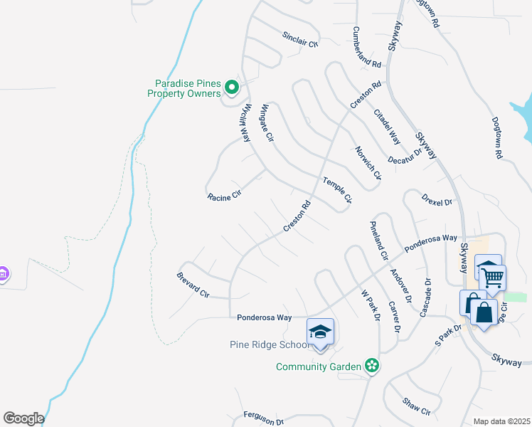 map of restaurants, bars, coffee shops, grocery stores, and more near 6255 Seabury Court in Magalia