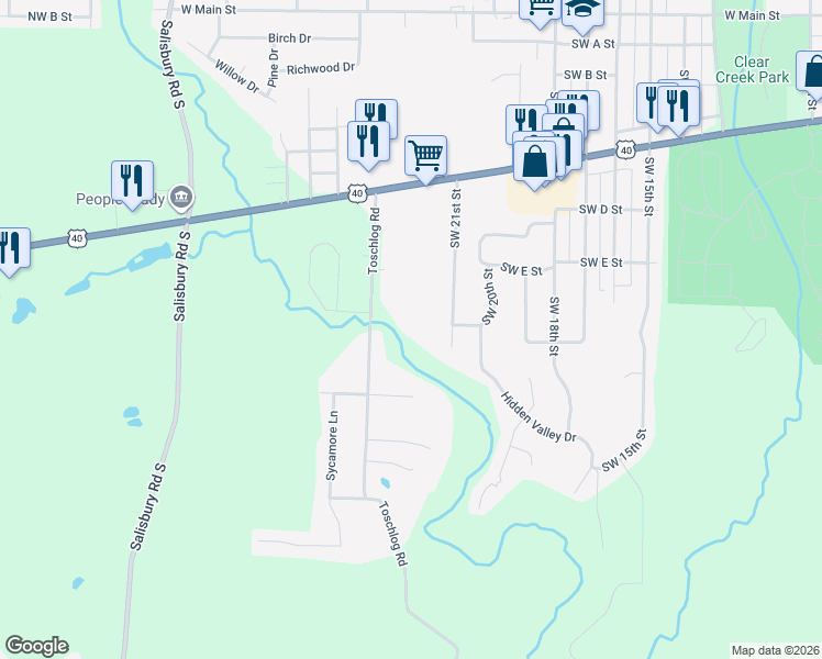 map of restaurants, bars, coffee shops, grocery stores, and more near 755 Toschlog Road in Richmond