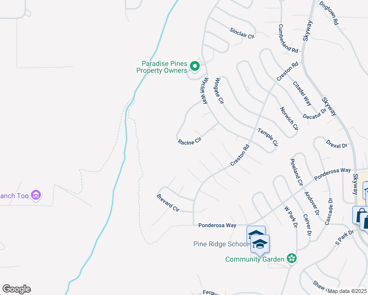 map of restaurants, bars, coffee shops, grocery stores, and more near 14155 Racine Circle in Magalia