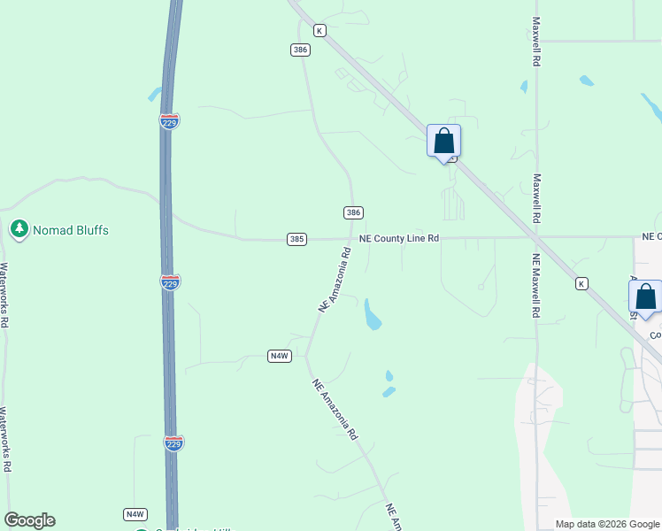 map of restaurants, bars, coffee shops, grocery stores, and more near 6006 Northeast Amazonia Road in Saint Joseph