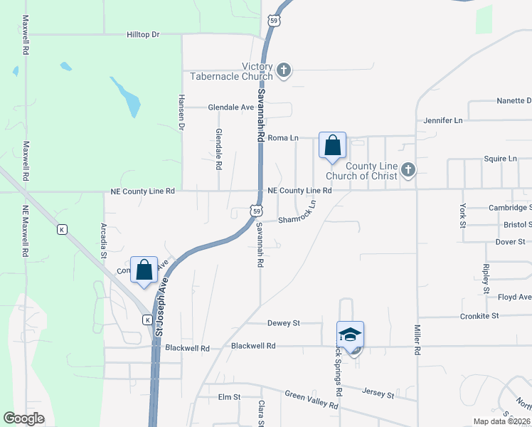 map of restaurants, bars, coffee shops, grocery stores, and more near 6010 Savannah Road in Saint Joseph