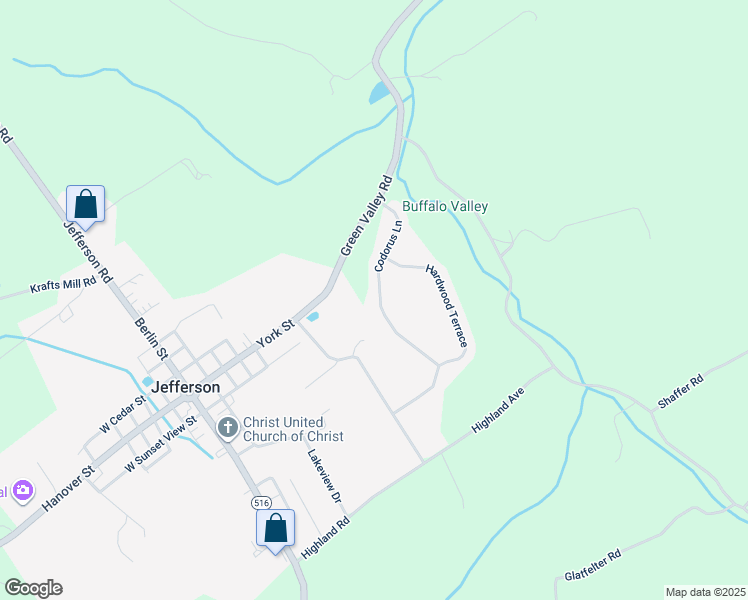 map of restaurants, bars, coffee shops, grocery stores, and more near 2530 Codorus Lane in Spring Grove