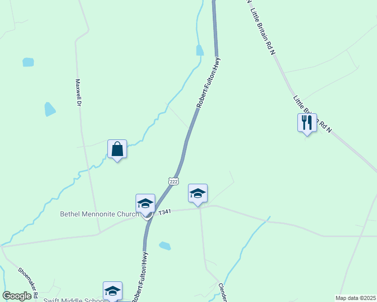 map of restaurants, bars, coffee shops, grocery stores, and more near 1701 Robert Fulton Hwy in Quarryville