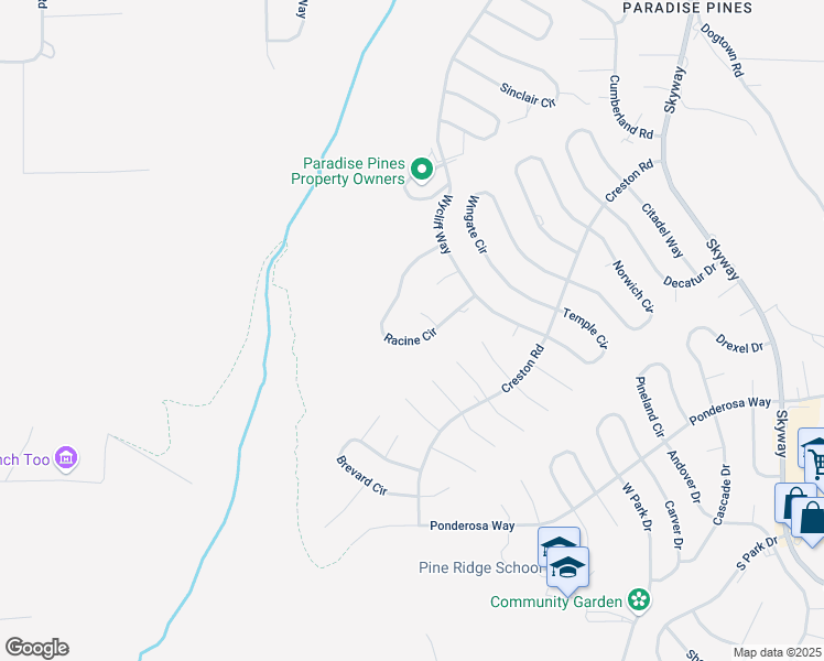 map of restaurants, bars, coffee shops, grocery stores, and more near 14146 Racine Circle in Magalia
