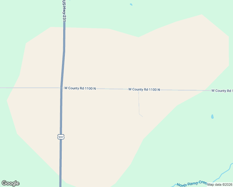 map of restaurants, bars, coffee shops, grocery stores, and more near 2084 West County Road 1100 North in Roachdale