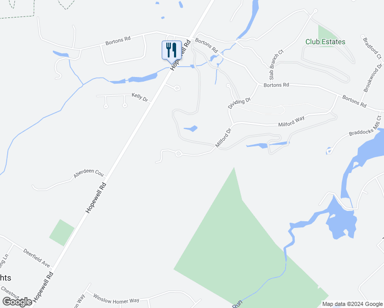 map of restaurants, bars, coffee shops, grocery stores, and more near 30 Milford Drive in Evesham Township