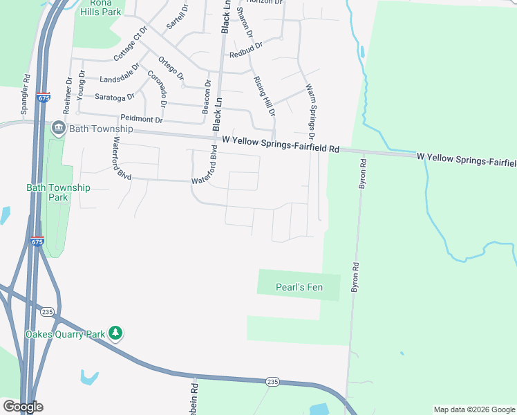 map of restaurants, bars, coffee shops, grocery stores, and more near 42 Cascade Drive in Fairborn