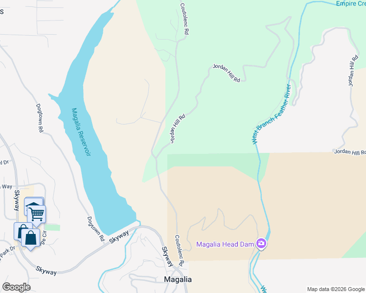 map of restaurants, bars, coffee shops, grocery stores, and more near 16045 Jordan Hill Road in Magalia