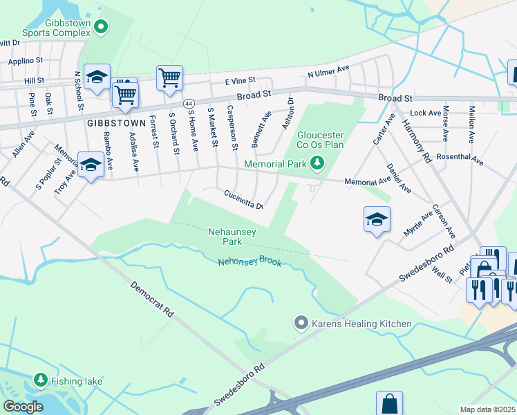 map of restaurants, bars, coffee shops, grocery stores, and more near in Greenwich Township