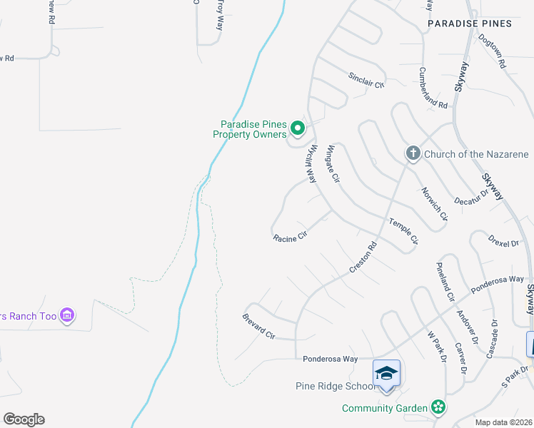 map of restaurants, bars, coffee shops, grocery stores, and more near 14195 Racine Circle in Magalia