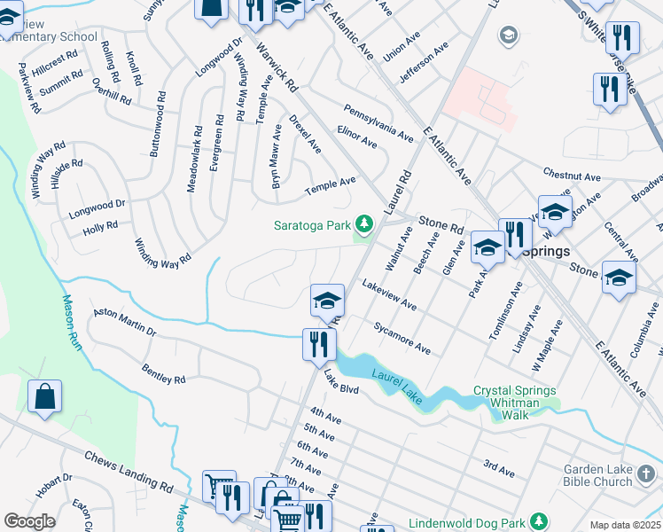 map of restaurants, bars, coffee shops, grocery stores, and more near 6 Academy Drive in Stratford