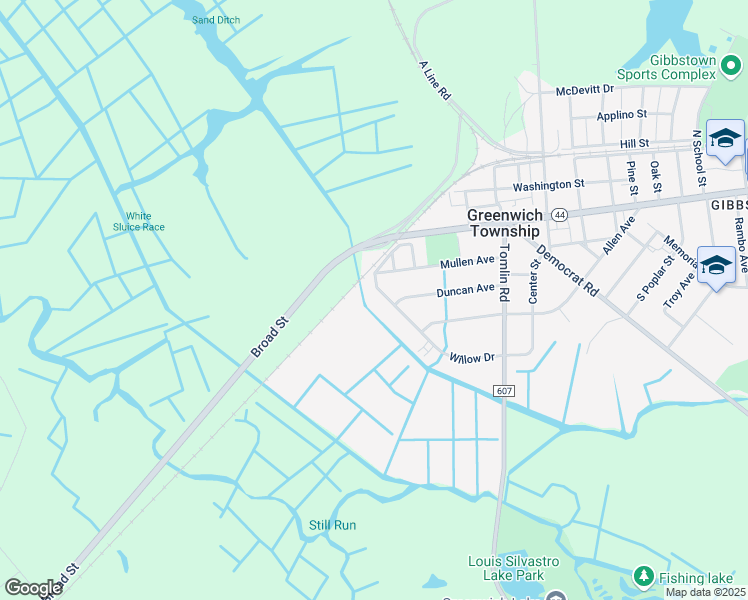 map of restaurants, bars, coffee shops, grocery stores, and more near 1016 Willow Drive in Greenwich Township
