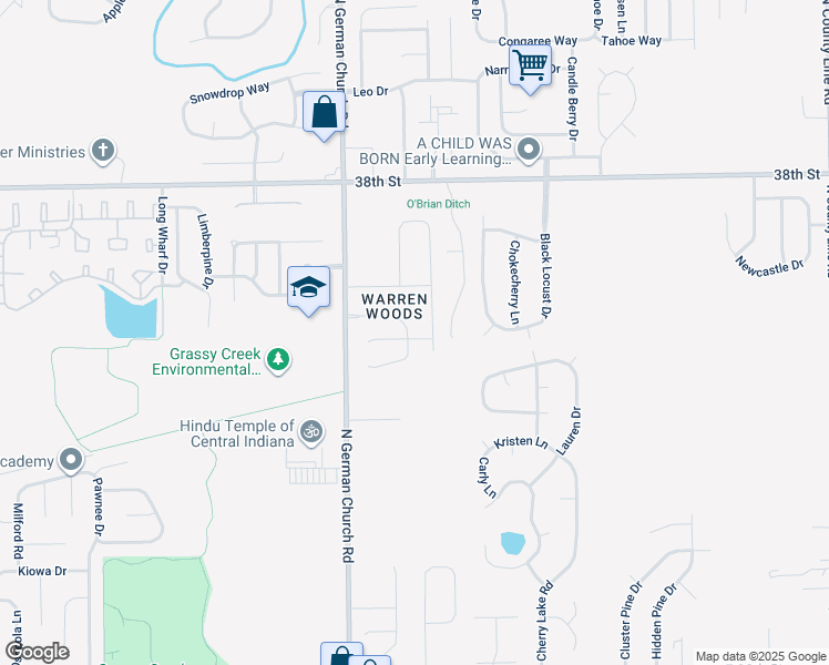 map of restaurants, bars, coffee shops, grocery stores, and more near 11134 Wismar Drive in Indianapolis