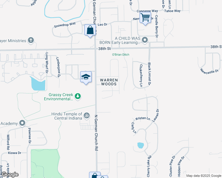 map of restaurants, bars, coffee shops, grocery stores, and more near 11054 Amburg Court in Indianapolis
