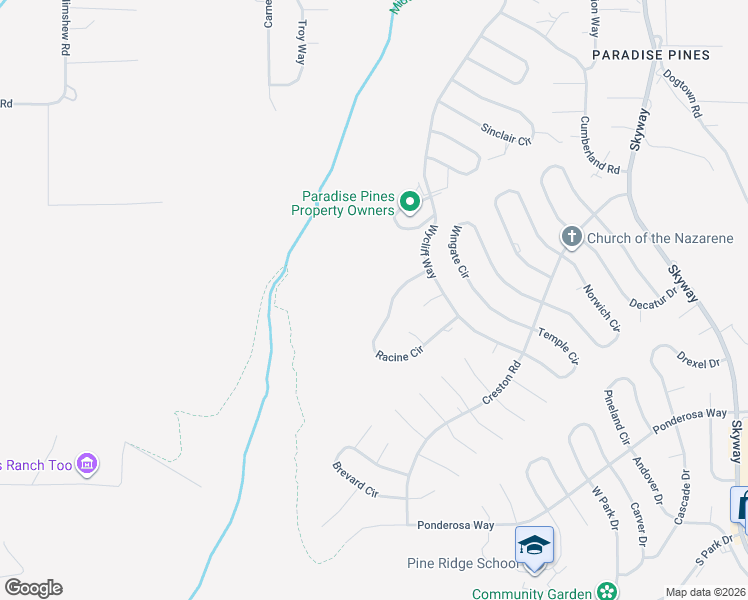 map of restaurants, bars, coffee shops, grocery stores, and more near 14195 Racine Circle in Magalia
