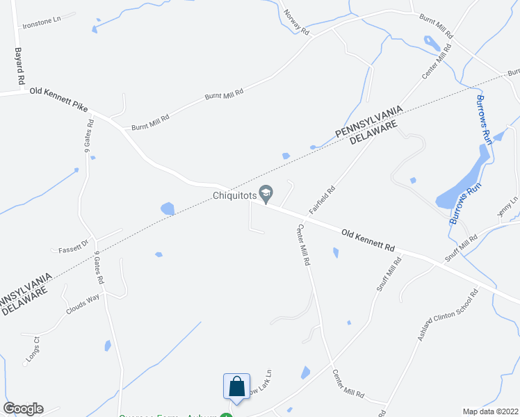 map of restaurants, bars, coffee shops, grocery stores, and more near 2202 Old Kennett Road in Wilmington