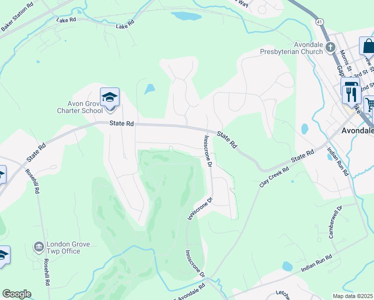 map of restaurants, bars, coffee shops, grocery stores, and more near 659 Sligo Road in Avondale