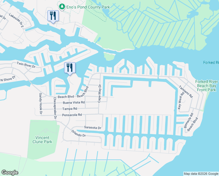 map of restaurants, bars, coffee shops, grocery stores, and more near 1113 Skiff Way Drive in Lacey Township