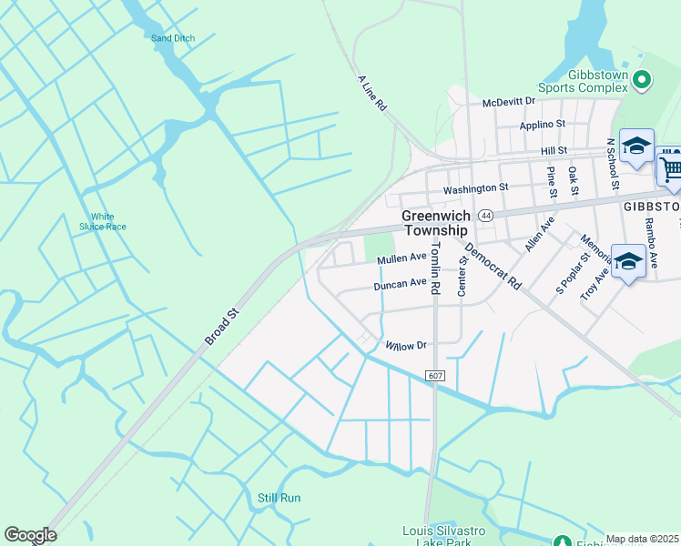 map of restaurants, bars, coffee shops, grocery stores, and more near 907 Mullen Avenue in Greenwich Township