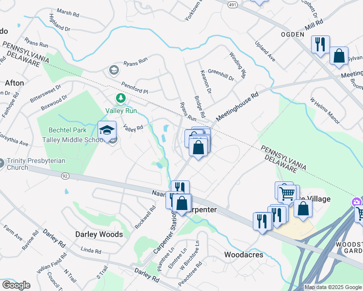 map of restaurants, bars, coffee shops, grocery stores, and more near in 