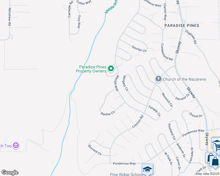 map of restaurants, bars, coffee shops, grocery stores, and more near 14217 Racine Circle in Magalia