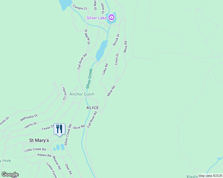 map of restaurants, bars, coffee shops, grocery stores, and more near 603 Lake Road in Idaho Springs