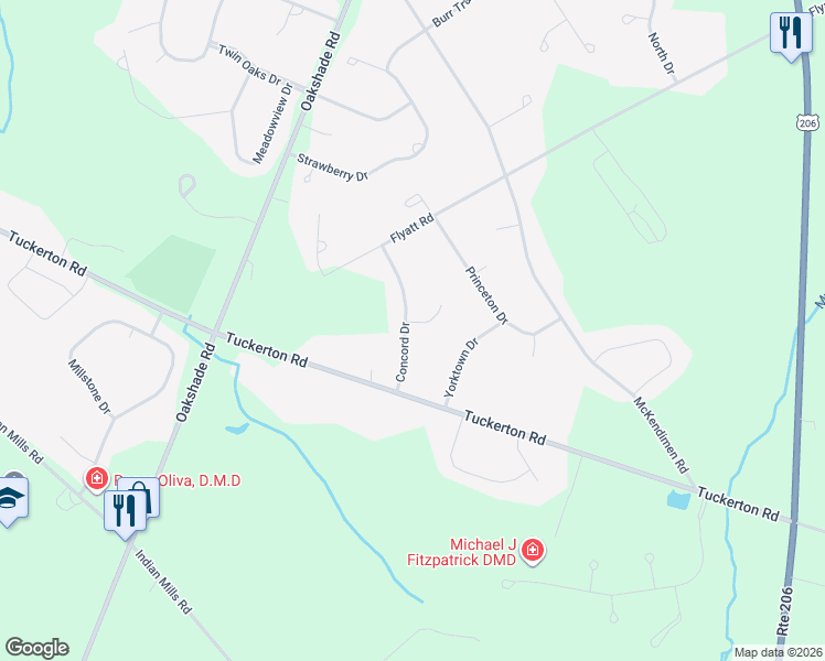 map of restaurants, bars, coffee shops, grocery stores, and more near 6 Liberty Circle in Shamong