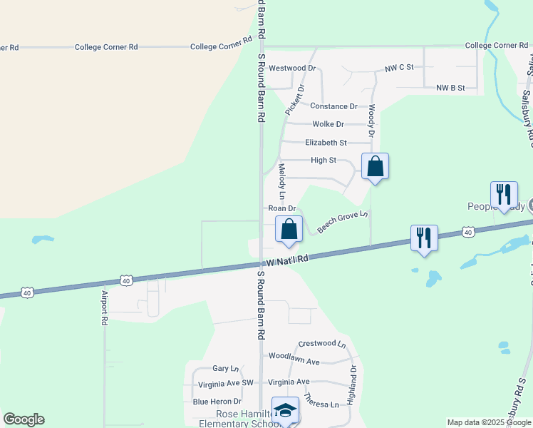 map of restaurants, bars, coffee shops, grocery stores, and more near 399 South Round Barn Road in Richmond