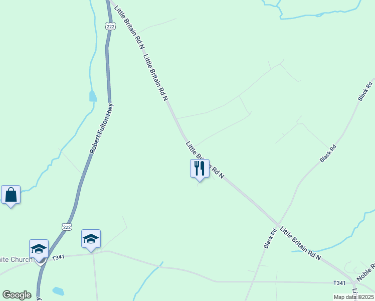 map of restaurants, bars, coffee shops, grocery stores, and more near 816 Little Britain Road North in Quarryville