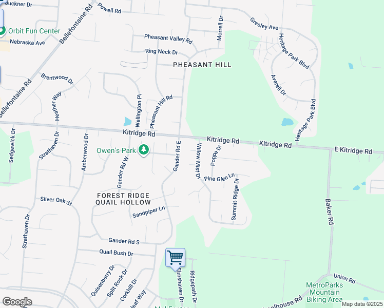 map of restaurants, bars, coffee shops, grocery stores, and more near 5812 Golden Oak Court in Dayton