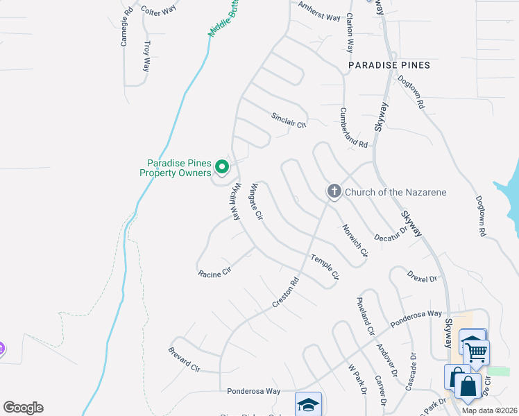 map of restaurants, bars, coffee shops, grocery stores, and more near 14132 Wingate Circle in Magalia
