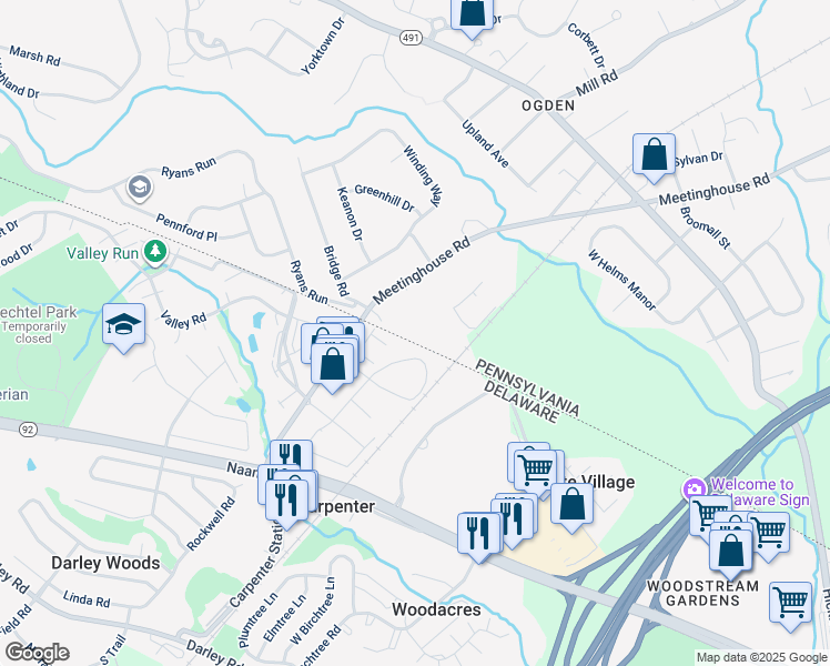 map of restaurants, bars, coffee shops, grocery stores, and more near 3131 Meetinghouse Road in Ogden