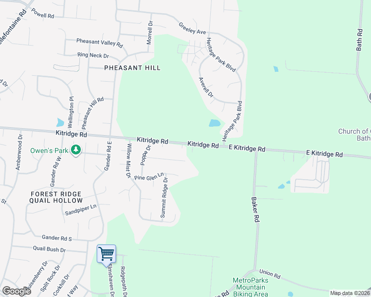 map of restaurants, bars, coffee shops, grocery stores, and more near 5760 Kitridge Road in Dayton