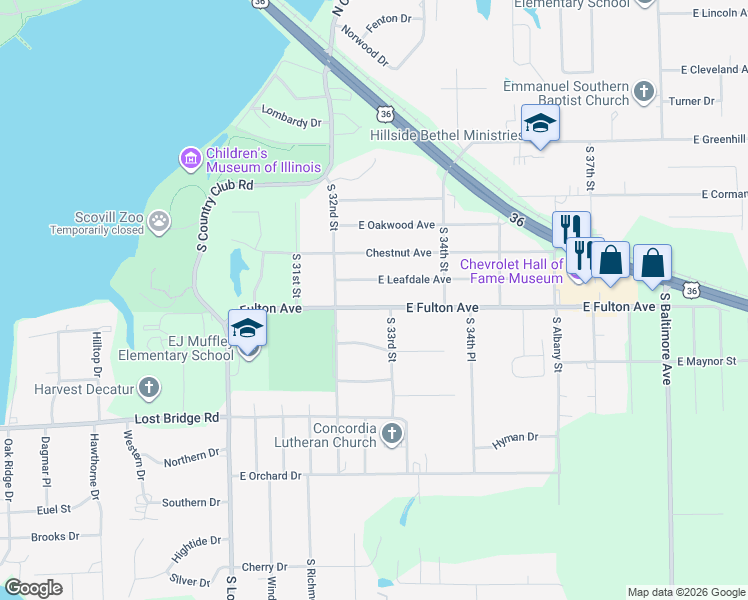 map of restaurants, bars, coffee shops, grocery stores, and more near 3244 East Fulton Avenue in Decatur