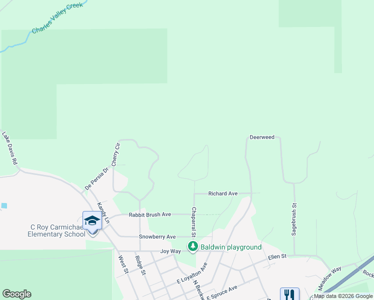 map of restaurants, bars, coffee shops, grocery stores, and more near 1065 Sierra Plum Circle in Portola