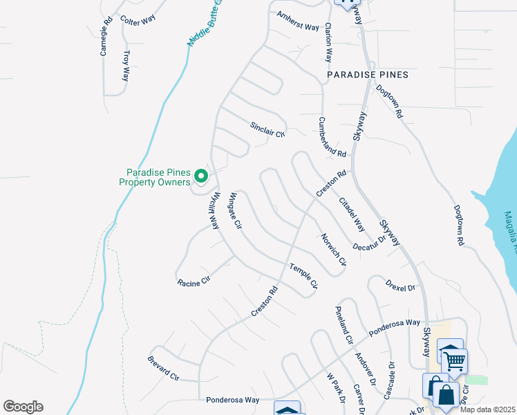 map of restaurants, bars, coffee shops, grocery stores, and more near 14185 Wingate Circle in Magalia