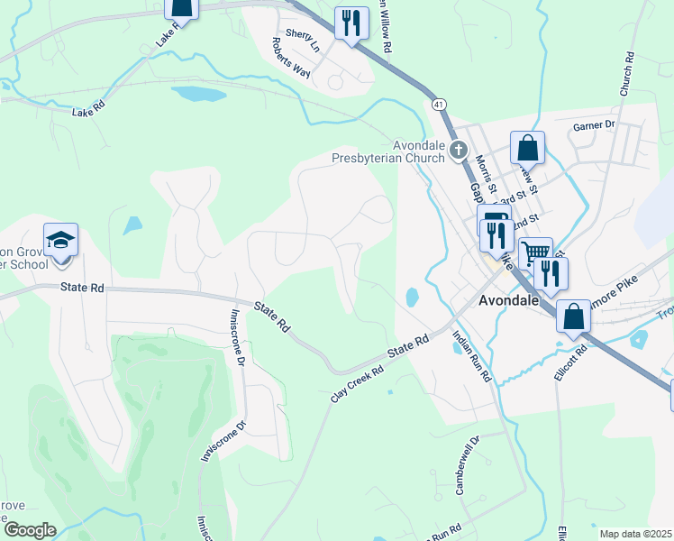 map of restaurants, bars, coffee shops, grocery stores, and more near 48 Abby Road in Avondale