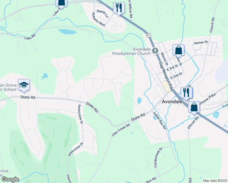 map of restaurants, bars, coffee shops, grocery stores, and more near 48 Abby Road in Avondale