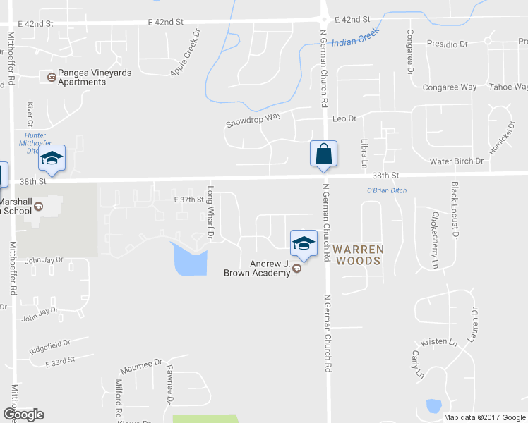 map of restaurants, bars, coffee shops, grocery stores, and more near 10822 Bellflower Court in Indianapolis