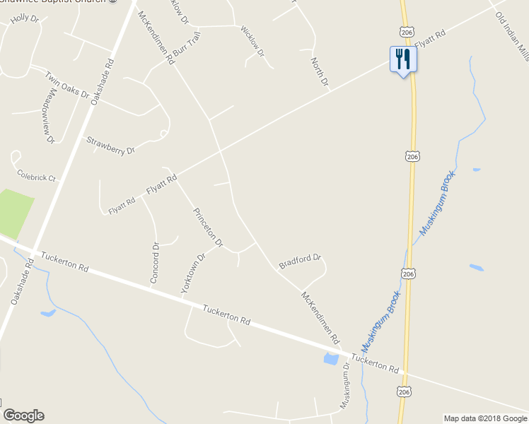 map of restaurants, bars, coffee shops, grocery stores, and more near 831 McKendimen Road in Shamong