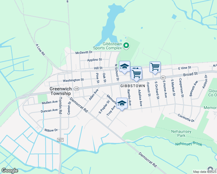 map of restaurants, bars, coffee shops, grocery stores, and more near 324 West Broad Street in Greenwich Township