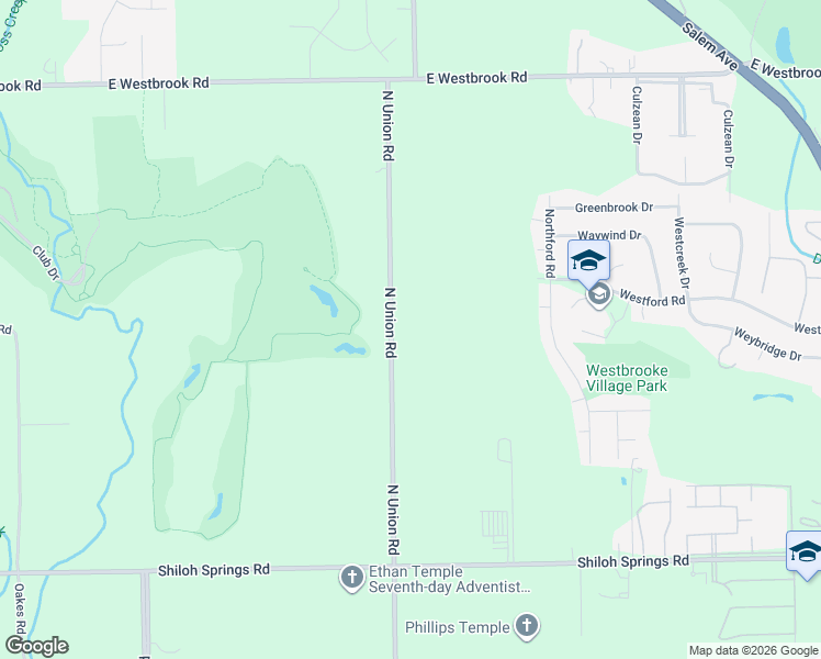 map of restaurants, bars, coffee shops, grocery stores, and more near 5460 North Union Road in Clayton