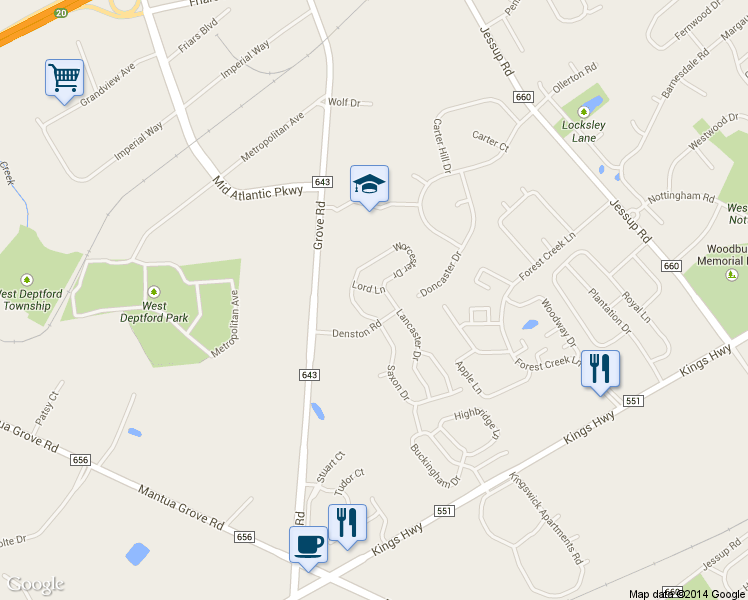 map of restaurants, bars, coffee shops, grocery stores, and more near 3 Lord Lane in West Deptford