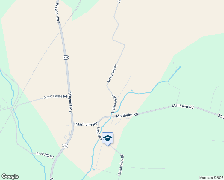 map of restaurants, bars, coffee shops, grocery stores, and more near 7302 Buttermilk Road in Waynesboro