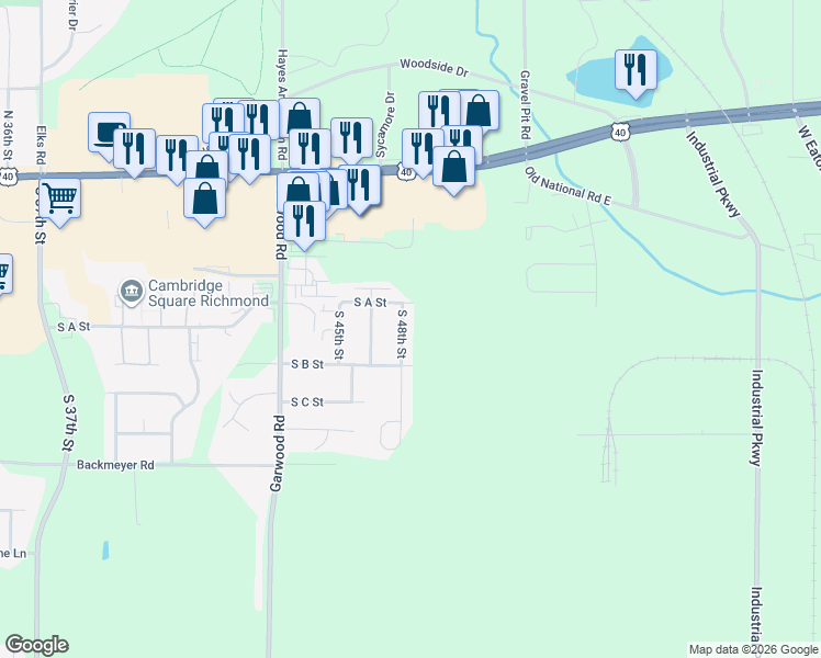 map of restaurants, bars, coffee shops, grocery stores, and more near 137 South 48th Street in Richmond