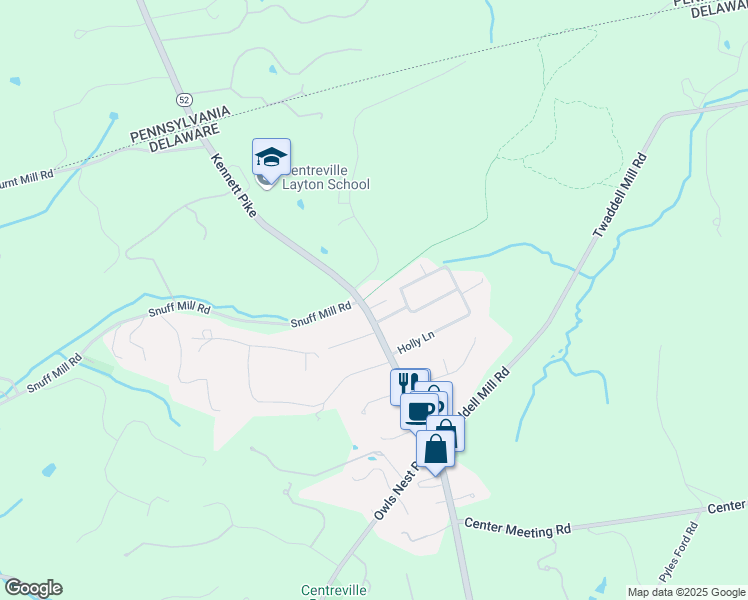 map of restaurants, bars, coffee shops, grocery stores, and more near 5923 Kennett Pike in Wilmington