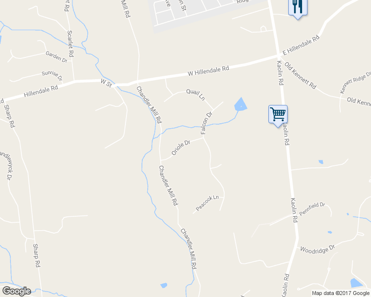 map of restaurants, bars, coffee shops, grocery stores, and more near 304 Oriole Drive in Kennett Square