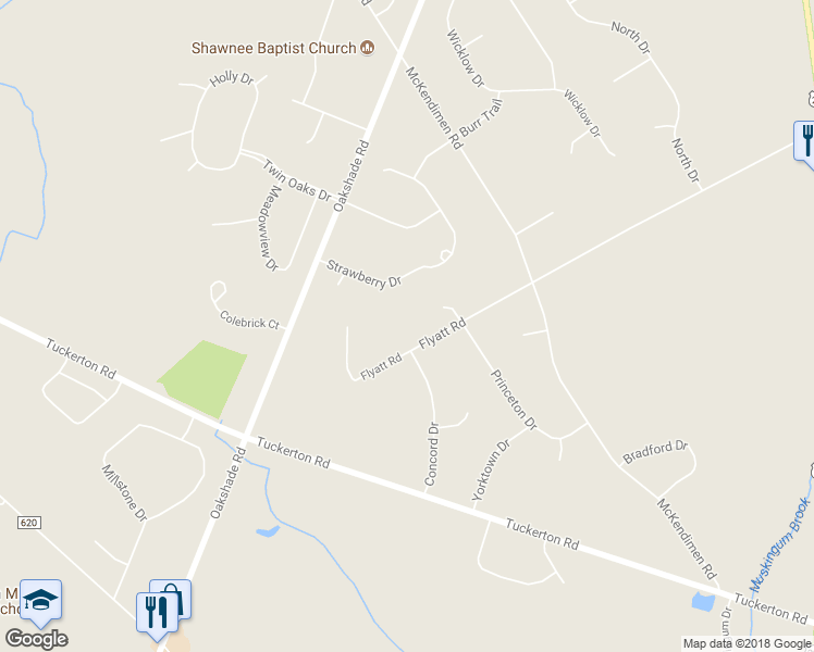 map of restaurants, bars, coffee shops, grocery stores, and more near 80 Flyatt Road in Shamong